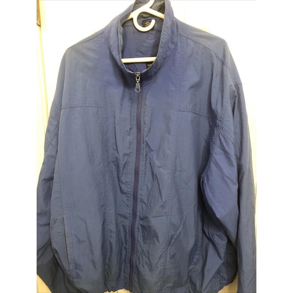 Greg Norman Collection Blue XL Nylon Windbreaker Jacket Full Zip